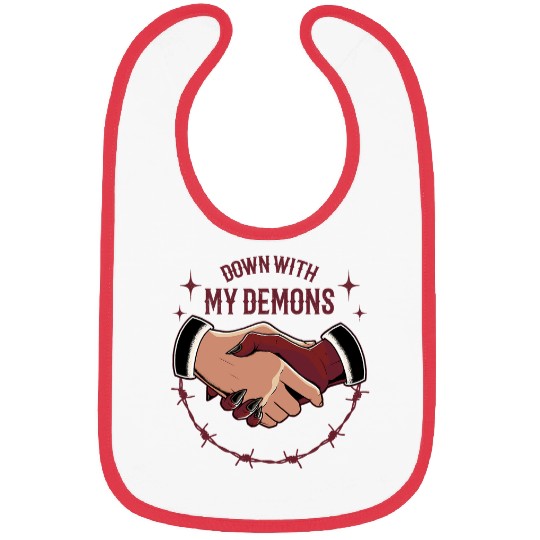 Down with My Demons Devil Satan Occult Satanic Pagan Goth Bibs