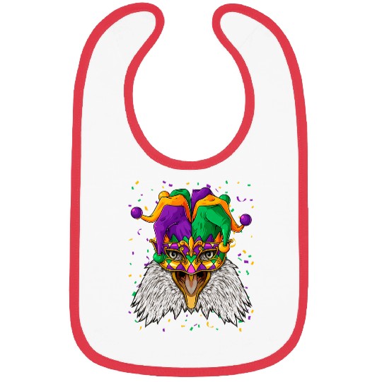 Bald Eagle Mardi Gras Animal Face carnivals Jester Festival Bibs
