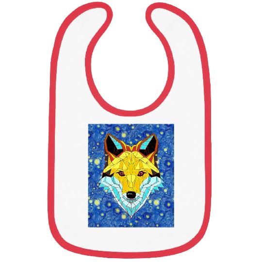 Fox Lover Starry Night Animal Face Mandala Fox Bibs