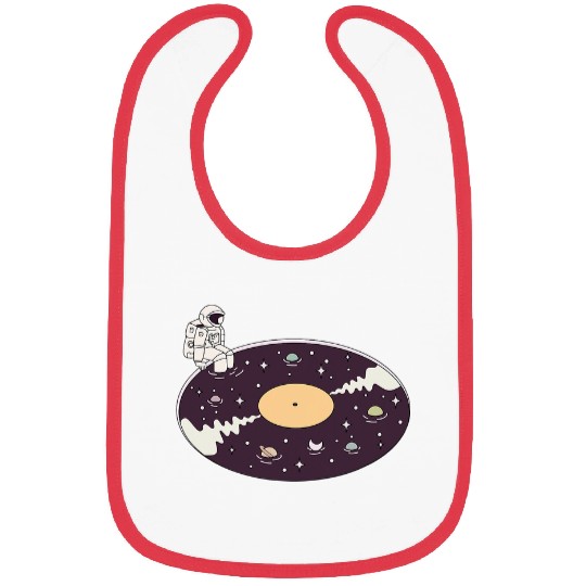 Astronauts Planet Vinyl Record Space Astronaut Spacecraft Spaceman Bibs