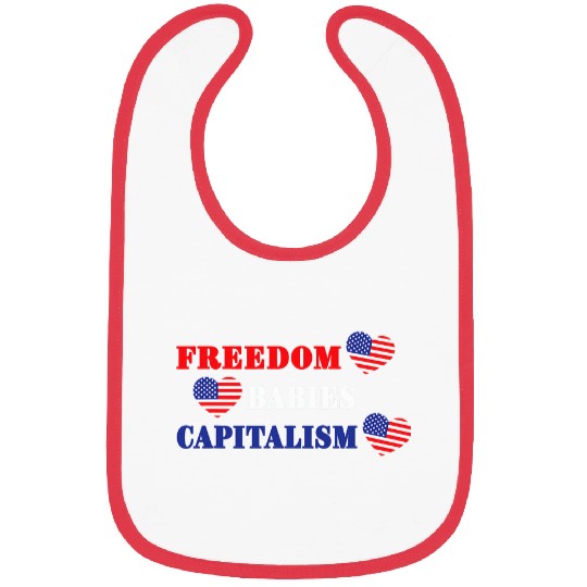 Freedom Babies Capitalism American Flag Hearts Bibs