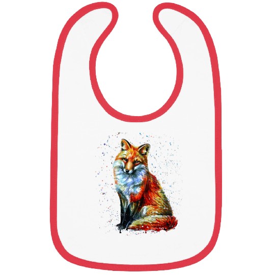 Fox Lover Hand painted Fox Bibs