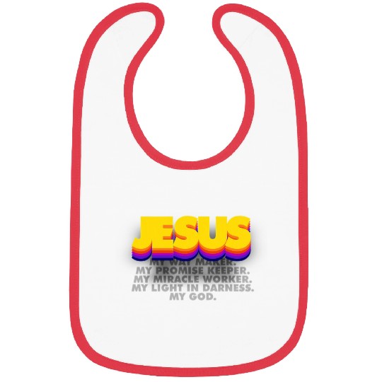 Jesus Way Maker Promise Keeper Miracle Worker Lamp My God Bibs