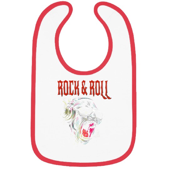 Gorilla with sunglasses Rock Roll Bibs