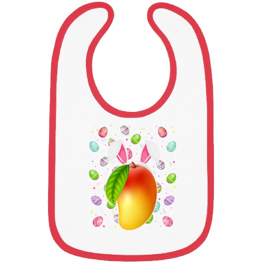 Mango Fruit Lover Easter Egg Funny Mango Easter Sunday Bibs