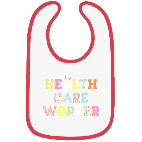Cute Health Care Worker Stethoscope Scrub Bunny Eggs Easter Bibs