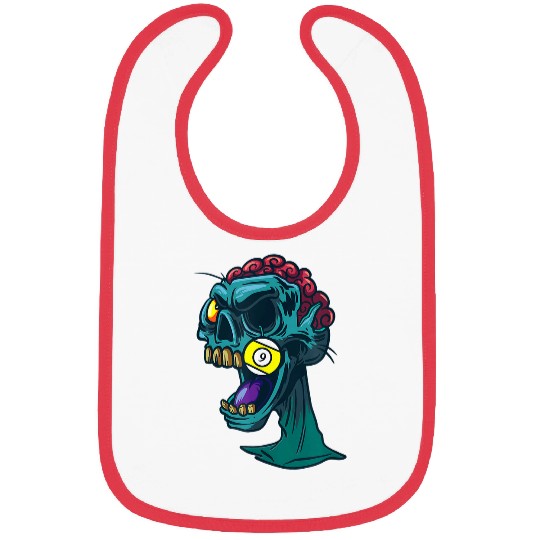 Billiard Halloween Zombie Gift Pool Billiard Player Funny Bibs