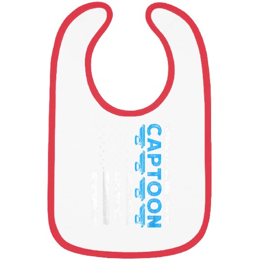 Captoon American Flag Patriotic Pontoon Boat Captain Bibs