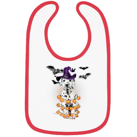 Dalmatian Light Pumpkin Funny Halloween Tee 46 Dalmatians Dog Bibs