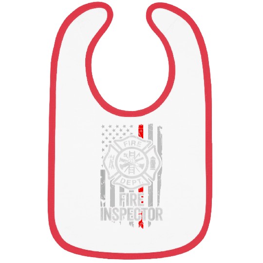 Fireman Firefighter American Flag Firefighter Red Thin Line fires Inspector 112 Firemen Bibs