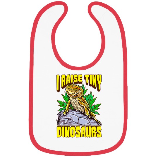 Bearded Dragon Funny Bearded Dragon I Raise Tiny Dinosaurs Lizard Reptile Bibs