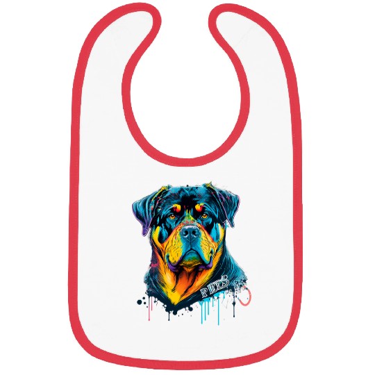 Dog Rottweiler Lover Rottie Portrait 64 Bibs