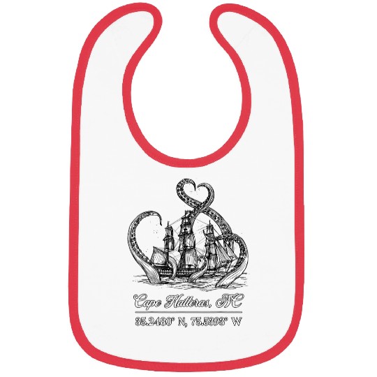 Cape Hatteras NC Nautical Coordinates Boat Octopuss Bibs