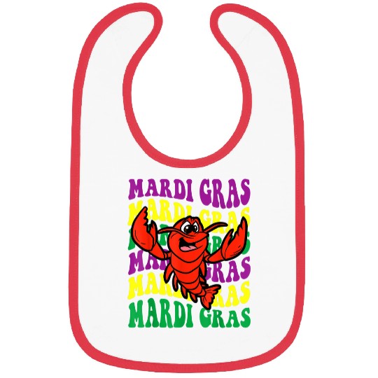 Crawfishs Mardi Gras Retro Mudbug carnivals Parade Cajun Party Bibs