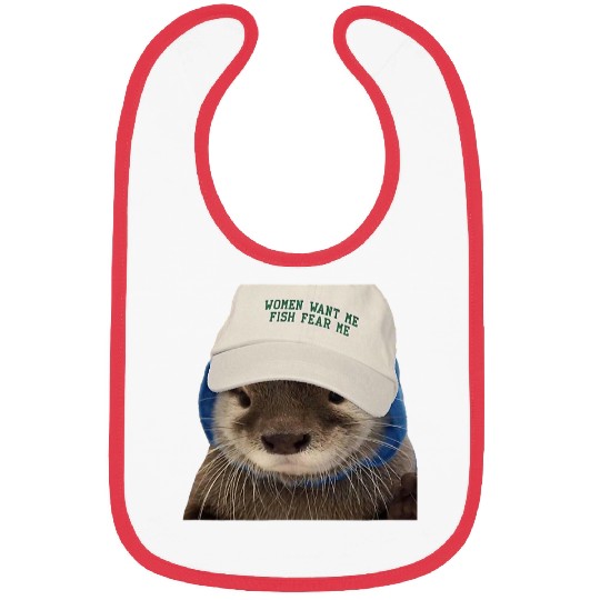 Otters Cute Otter Wears Hat Bibs