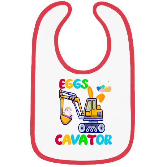 Tractor driving Easter Egg Hunt Eggs Cavator Bunny Tractor Loving Toddler Bibs