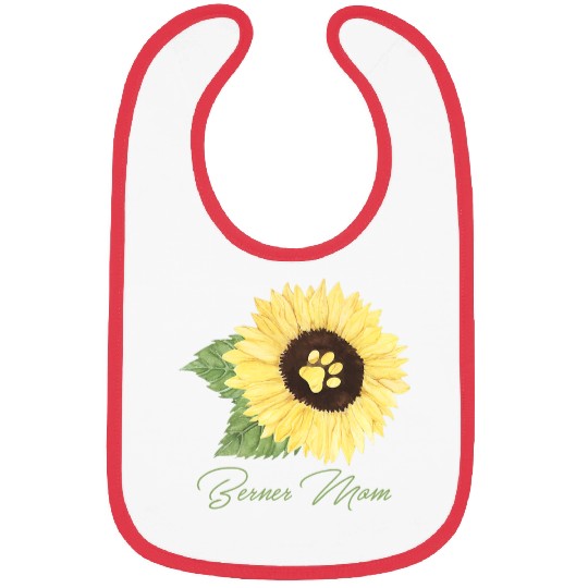 Berner Mom Bernese Mountain Mama Dog Lover Sunflower Bibs