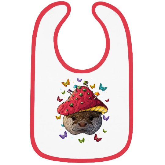 Otters Cottagecore Otter Aesthetic Mushroom Cute Goblincore Bibs