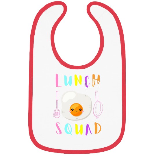 Lunch Lady Squad Matching Group Cute Fried Egg Design Funny Bibs