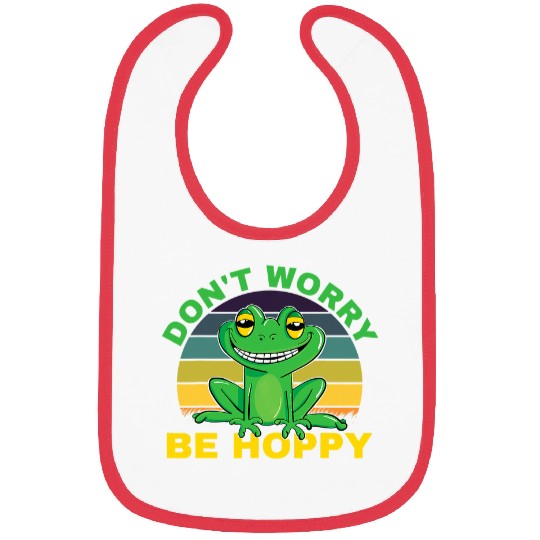 Dont Worry Be Hoppy for the Happy Toad Bibs