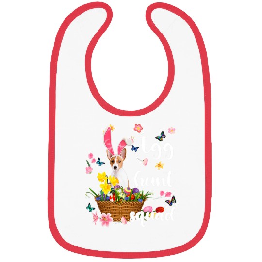 Dog Basenji Happy Easter Day Easter Colorful Egg Hunt Bibs