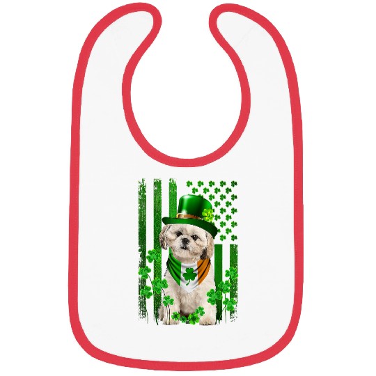 American Flag Shih Tzu Dog Hat Irish St Patricks Day Bibs