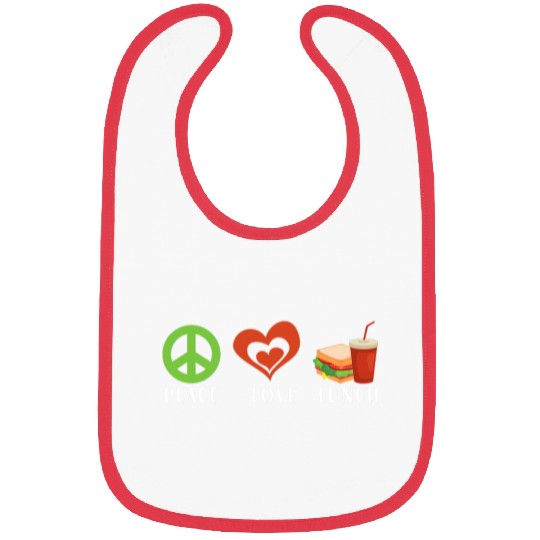 School Cafeteria Worker Lunch Lady Peace Love Lunch Bibs