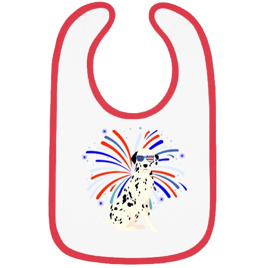 Dalmatian Puppy Dog July 4th Dalmatians Dog Bibs