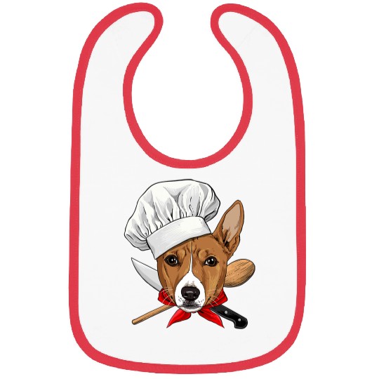 Dog Basenji Chef Dog Cooking Baking Lover 255 Bibs