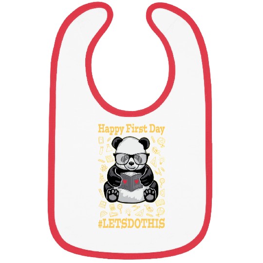 Funny Bear Happy First Day Lets Do This Back To School Panda Bear 57 Cute Bears Bibs
