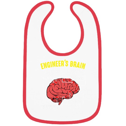 Engineer Brain IT Computer Data Technique Work Interest Fun Bibs