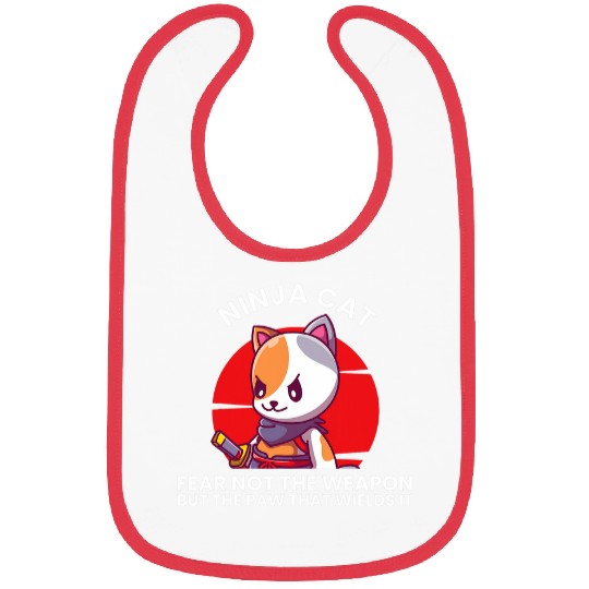 Ninja Cat Funny Ninjas Karate Lover Warrior Graphic Bibs