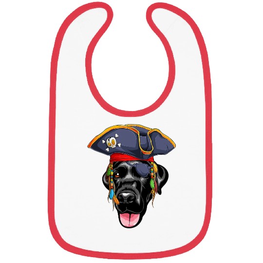 Labrador Lab Dog Black Labrador Pirate Funny Labrador Retriever 26 Bibs