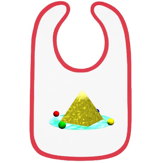 1990s 3D Egyptian Pyramid Vaporwave Art Bibs