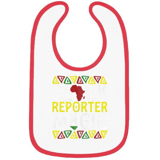 Afro Black Reporter Magic Apparel African Melanin Reporting Bibs