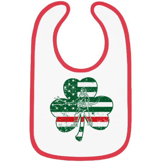 Fireman Firefighter St Patricks Day Fireman Shamrock American Flag Firefighter Firemen Bibs