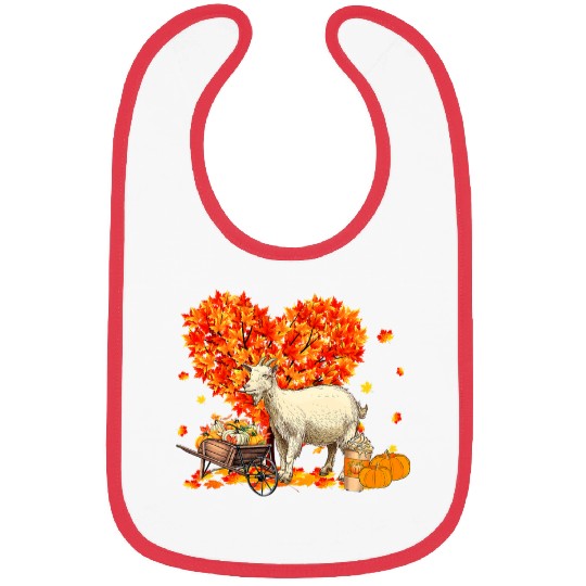 Funny Goats Farm Farmer Autumn Tree Fall Leaves Thanksgiving 78 Bibs