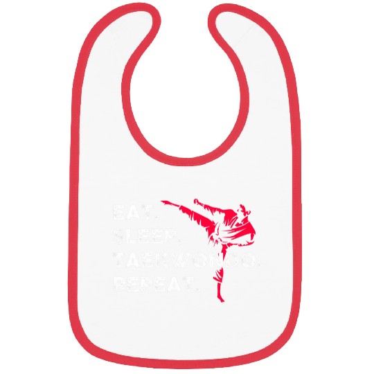 Korean Martial Art Karate eat sleep Taekwondo repeat Bibs