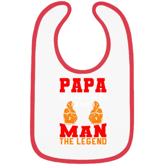 Fireman Firefighter Papa Firefighter The Man The Legend Firefighter Dad 2 Firemen Bibs