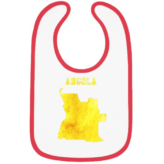 Angola Map yellow Watercolor illustration digital Artwork Bibs