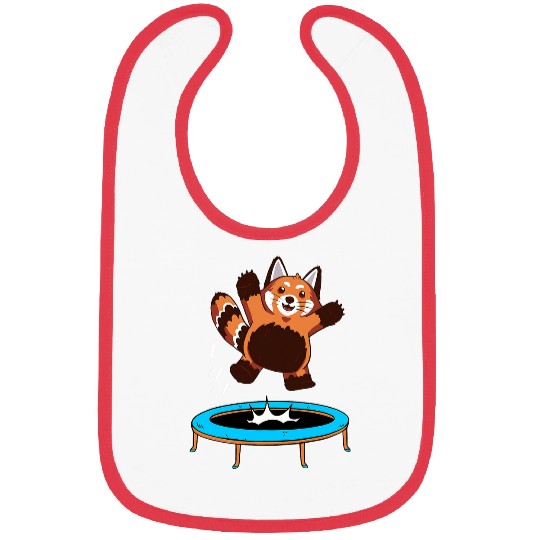 Funny Bear Cute Red Panda Pandabe Jumping Trampoline Cute Bears Bibs