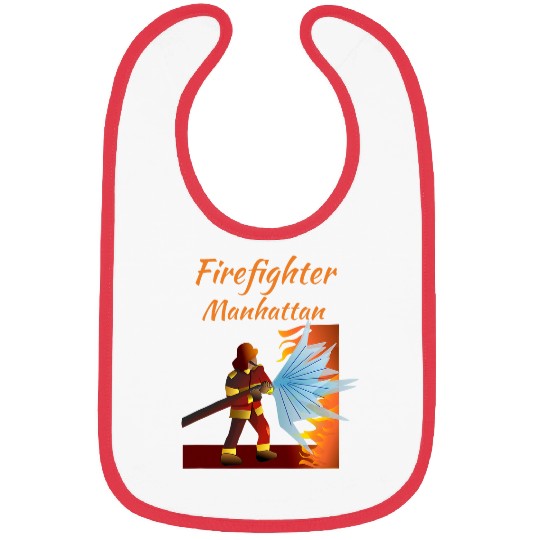 Firefighter Manhattan Art NYC Borough Bibs