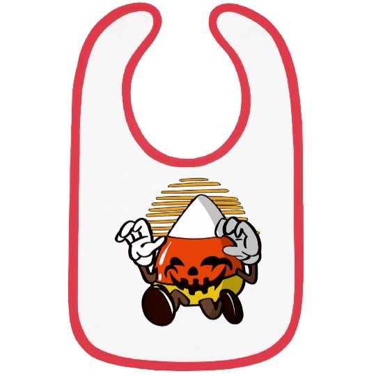 Funny Halloween candy corn illustration Bibs