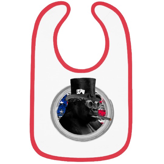 Alpha Silverback GORILLA Steampunk Pokers face Art Design Bibs