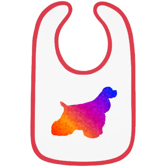 English Cocker Spaniel Art Low Poly Design Bibs