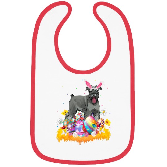 Funny Easter Egg Lover Schnoodle Dog Easter Sunday Bibs