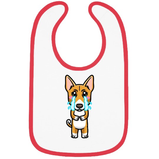 Dog Basenji Congo Dog Sad Crying Emoticon Bibs