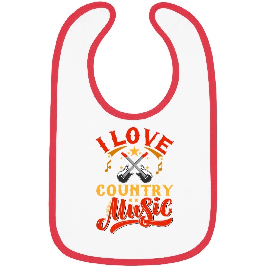 Guitarist I love country music design with guitars and musical notes Guitar Bibs