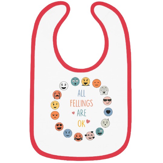All Feeling Are Okay School Teacher Psychologist Bibs