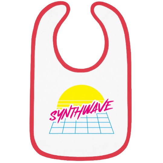 80s Synthwave Art Retrowave Retro Synthie Wave Bibs